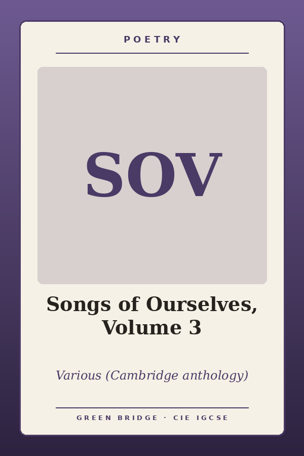 Songs of Ourselves, Volume 3 (set poems)